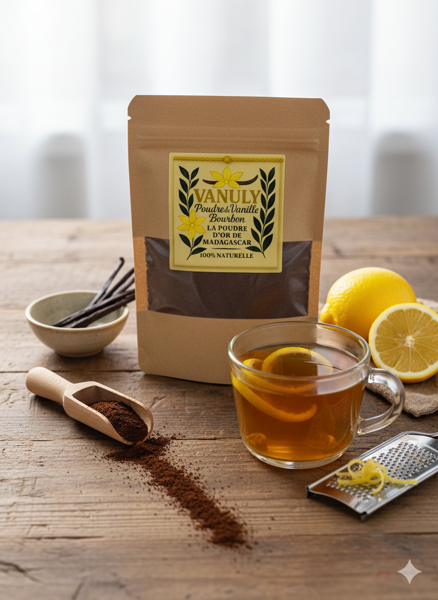 Lire la suite à propos de l’article Infusion de Poudre de Vanille et Zeste de Citron : La Recette Simple et Rapide